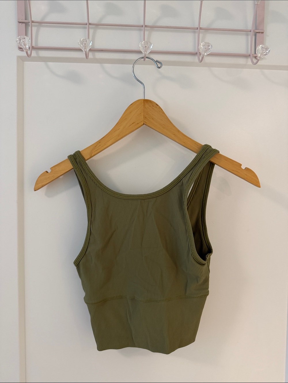 lululemon athletica Olive Green Ribbed Crop Tank